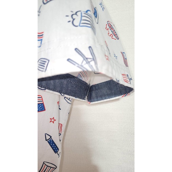 free planet fourth of July shirt button down size 1X 100% cotton white - Picture 3 of 9